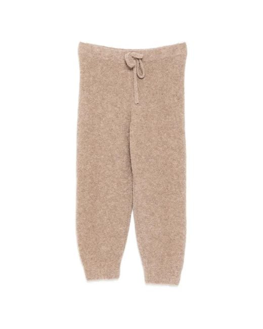 James Perse Natural Bouclé Drawstring Trousers