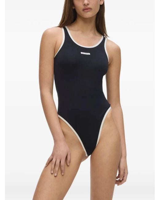 Karl Lagerfeld Black Logo-Patch Cut-Out Body