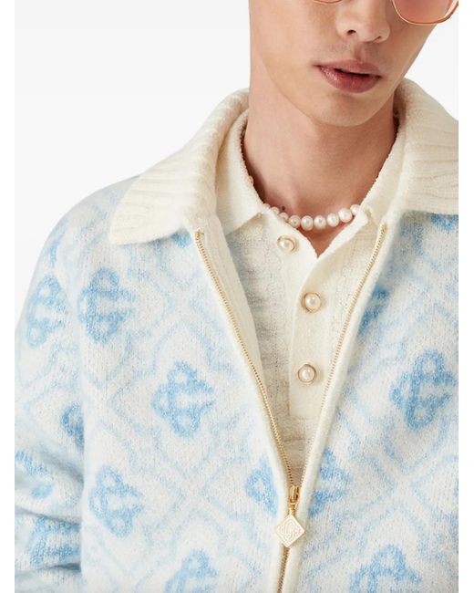 Casablanca Vest Met Rits En Patroon in het Blue voor heren