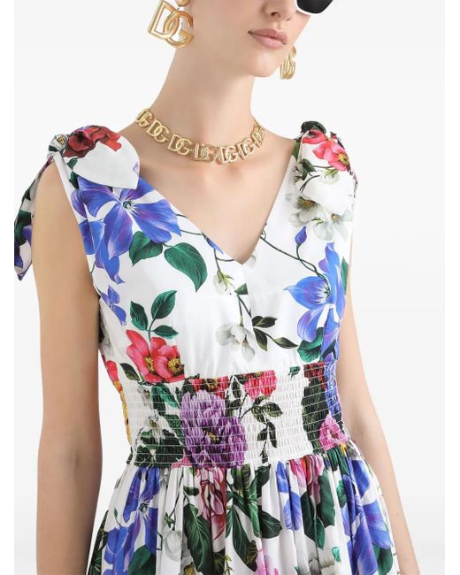 Dolce & Gabbana フローラル ミニドレス White