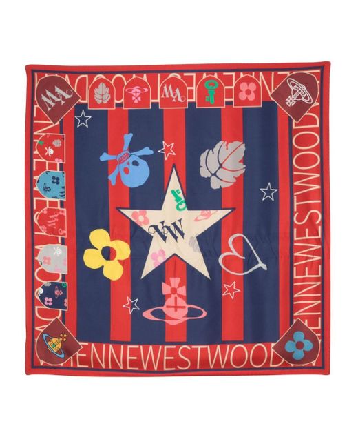 Vivienne Westwood Football シルクスカーフ Red