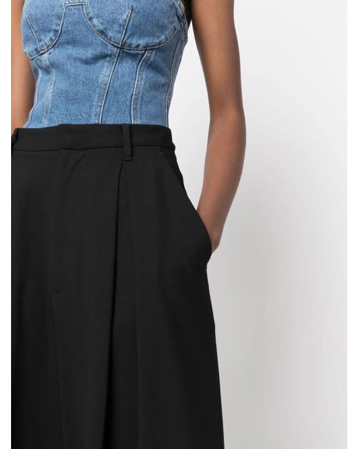 GIUSEPPE DI MORABITO Blue High-Waist Wool-Blend Trousers