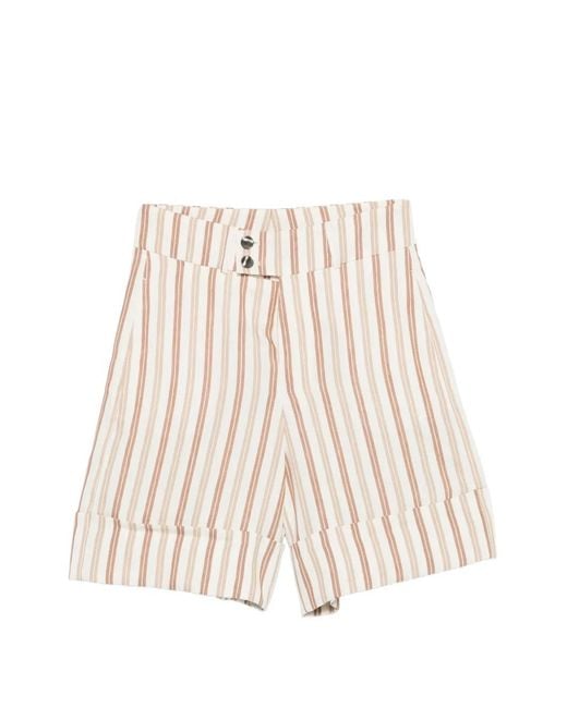 Berwich Gestreepte Shorts in het Natural