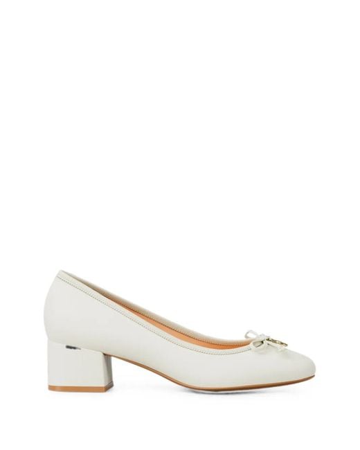 Michael Kors White Piper Flex Bow-Detail Pumps