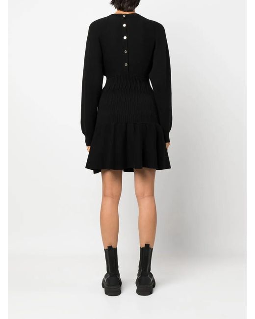 Maje Black Long-Sleeve Knitted Dress