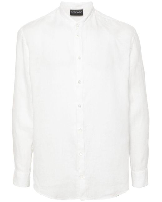 Emporio Armani Linnen Overhemd in het White voor heren