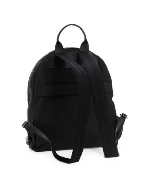Kiton Black Logo-Plaque Front-Pocket Backpack for men