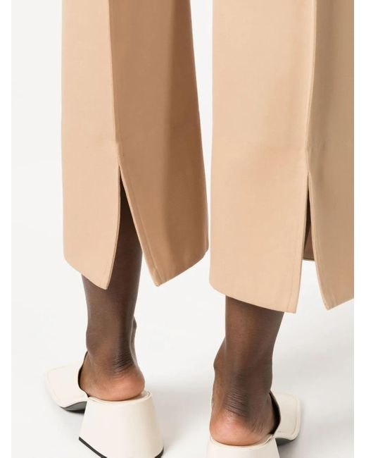 Jil Sander Natural Cropped Cotton Trousers