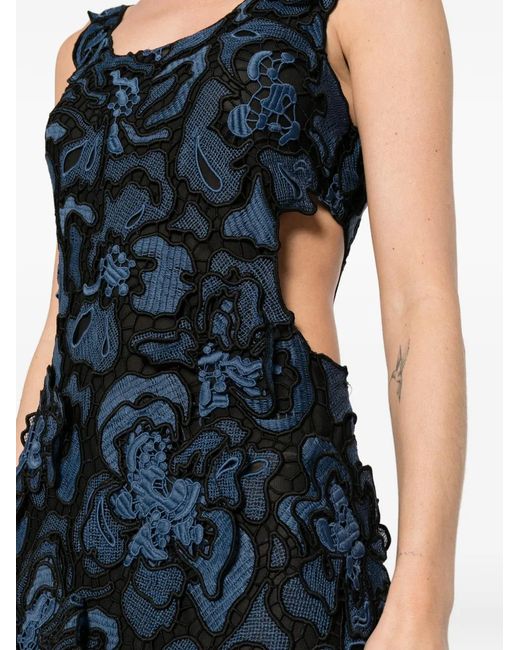 Jonathan Simkhai Blue Midi Floral Lace Dress