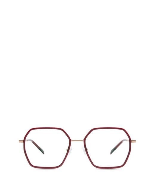 Gigi Studios Red Yune Geometric-Frame Glasses
