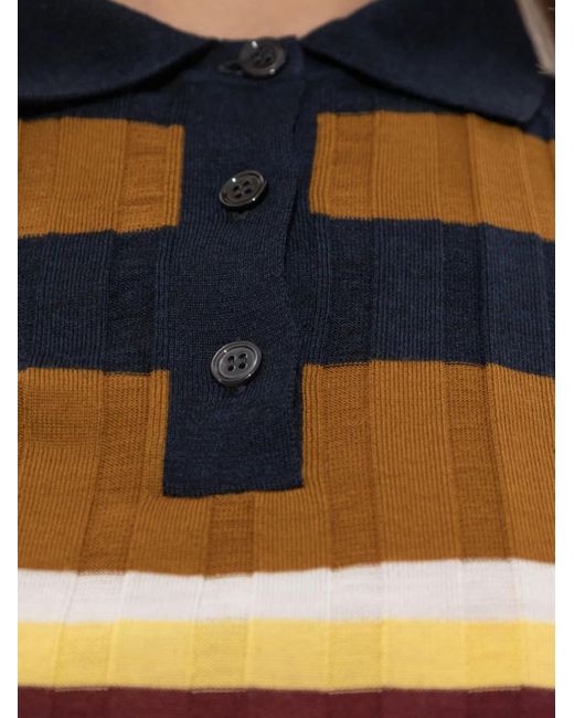 Marni Geribbeld Wollen Poloshirt in het Yellow