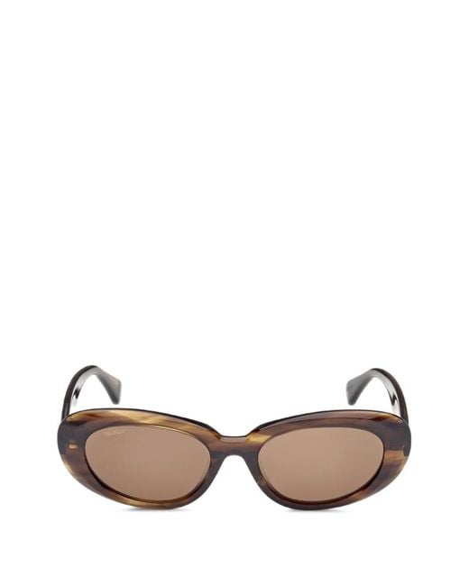 Max Mara Eyewear Brown Oval-Frame Sunglasses