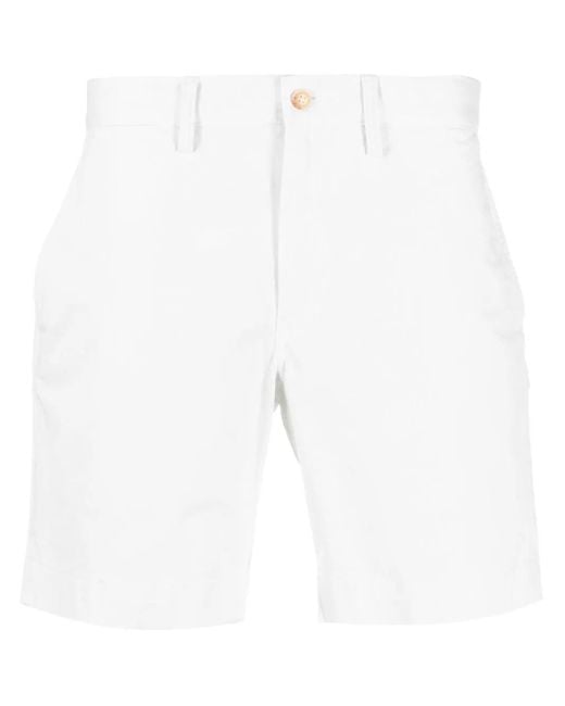 Polo Ralph Lauren White Embroidered Bermuda Shorts for men