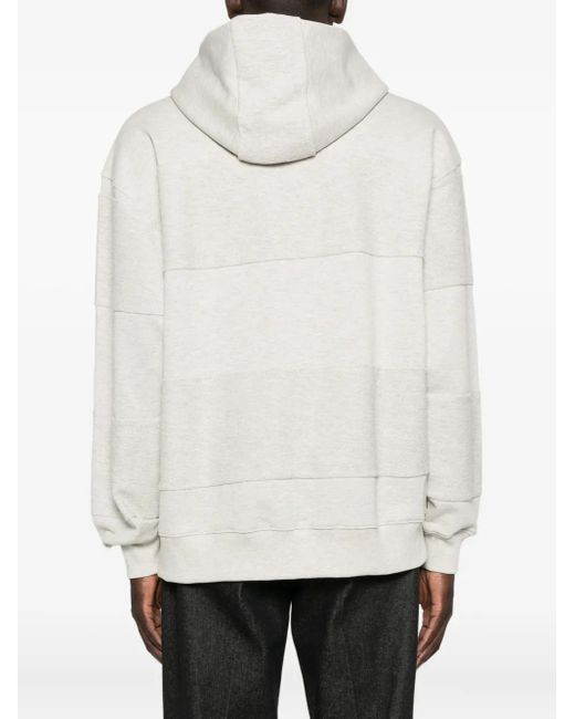 KENZO White Logo-Patch Long-Sleeve Hoodie for men