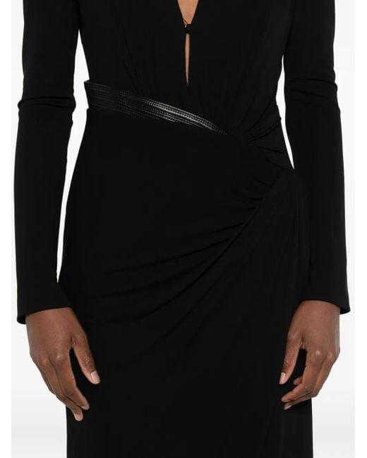 Versace Black Dress With Decorative Draping