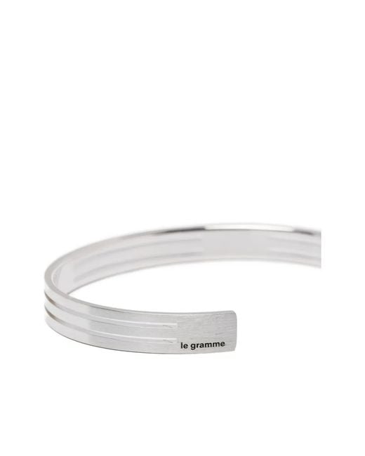 Le Gramme White Punched Brushed Bracelet
