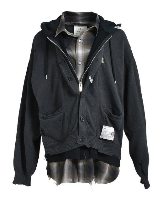 Maison Mihara Yasuhiro Kapuzenjacke im Distressed-Look in Black für Herren