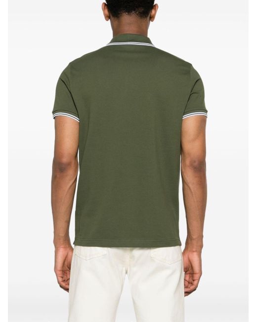 Moncler Poloshirt mit gestreiften Abschlüssen in Green für Herren