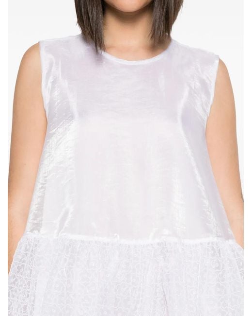 CECILIE BAHNSEN White Dahulu Sleeveless Mini Dress