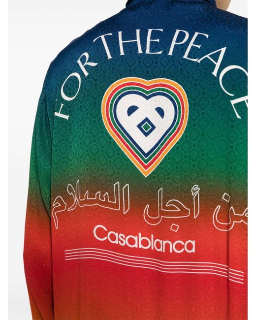 Casablancabrand Orange Peace Gradient Silk Shirt for men