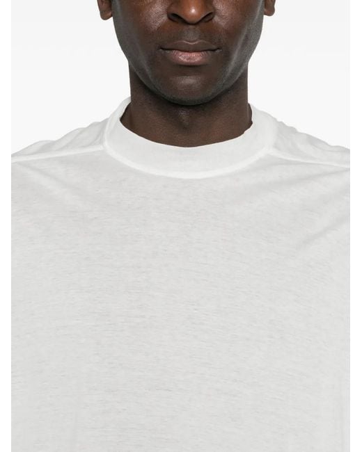 Rick Owens White Ribbon Cotton T-Shirt for men