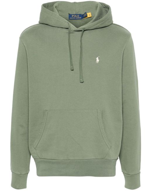 Polo Ralph Lauren Green Polo Pony-embroidered Cotton Hoodie for men