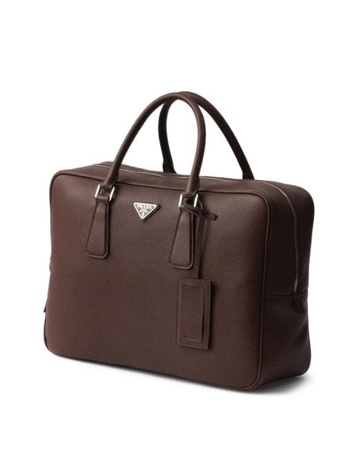 Porte-Documents À Design Structuré Prada pour homme en coloris Brown