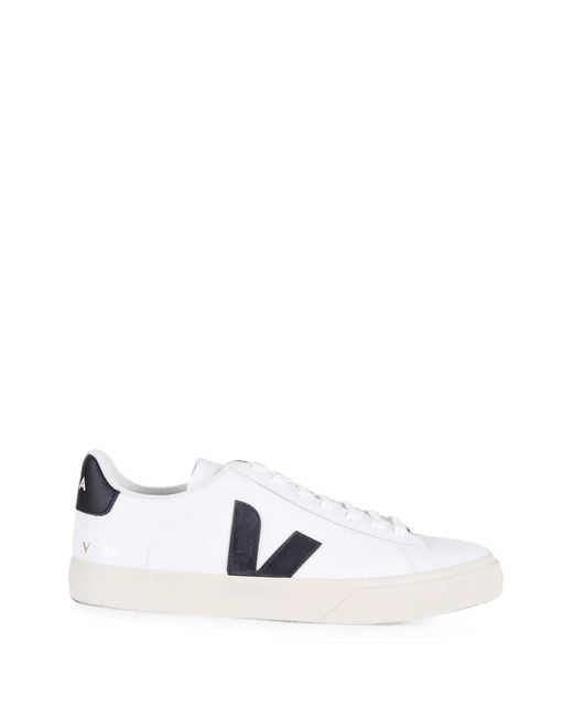 Veja White Campo Leather Sneakers for men