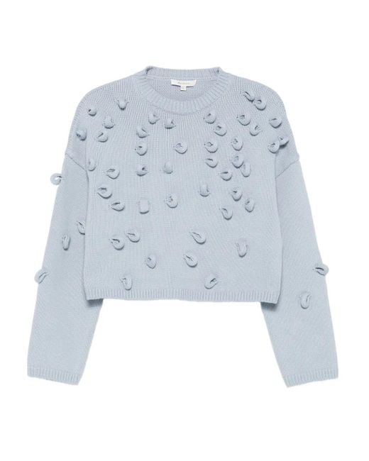 J.W. Anderson Blue Pullover Mit Strukturiertem Pompon