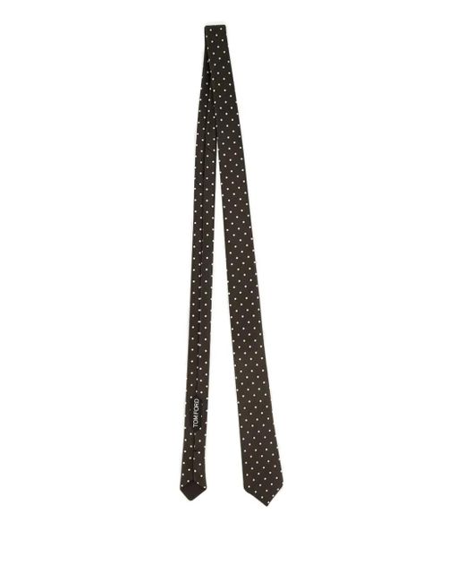 Tom Ford White Polka-Dot Silk Tie for men