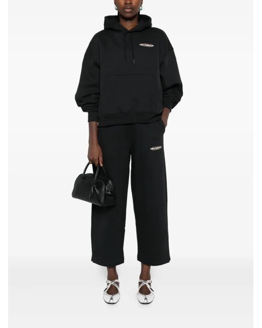 New Balance Black Logo-Embroidered Hoodie