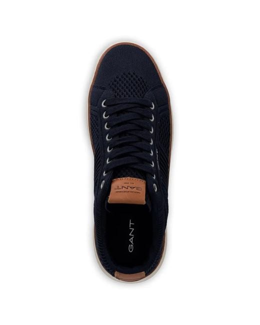 Gant Blue Knit Logo-Print Sneakers for men