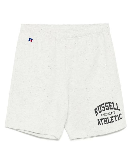 Chocoolate White Logo-Print Shorts for men