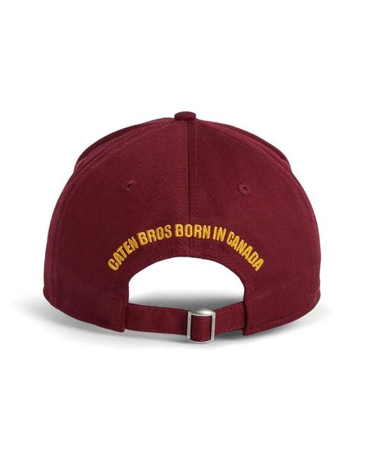DSquared² Red Baseball Cap Gabardine for men