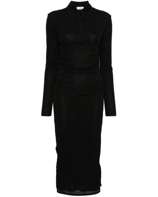 Nanushka Black Verity Ruched Maxi Dress