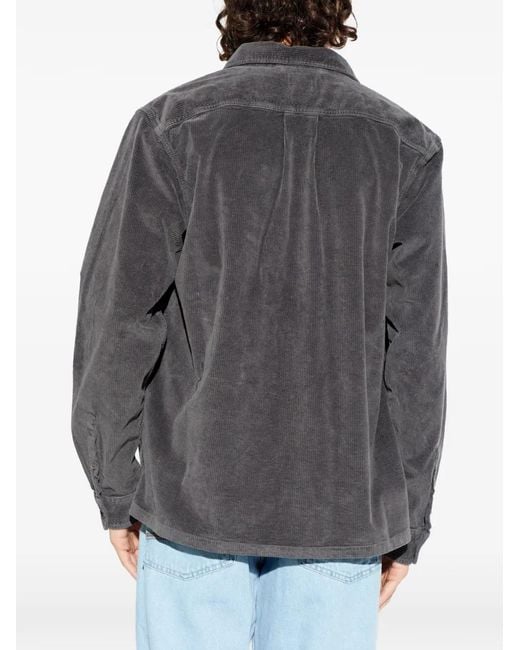 Paul Smith Gray Patch-Pocket Corduroy Shirt for men