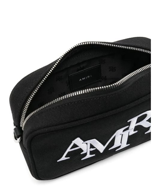 Amiri Black Staggered Messenger Bag for men