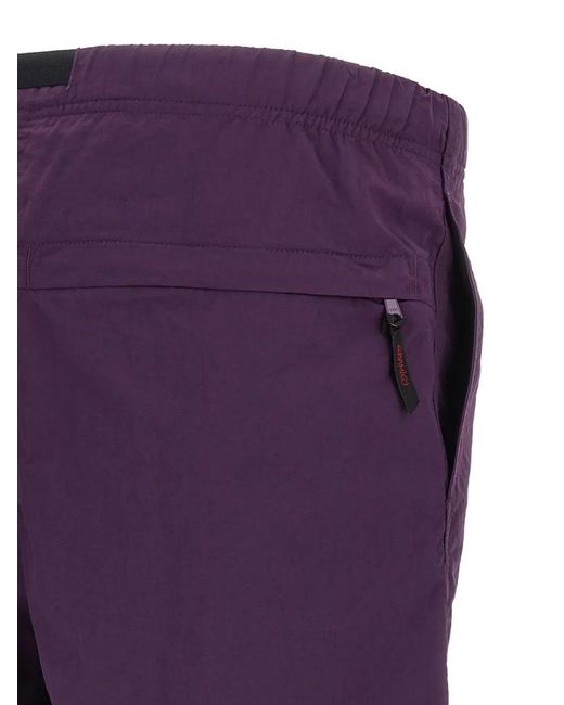 Gramicci Purple Integrated-Belt Bermuda Shorts for men