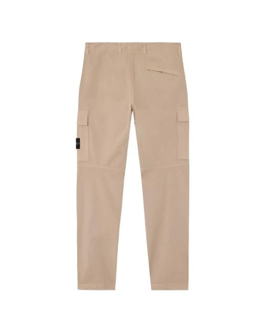 Stone Island Natural Regular-Tapered-Fit Cargo Trousers for men