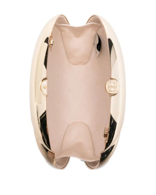 Jonathan Simkhai Amera Ovalen Clutch Met Metallic Effect in het Natural