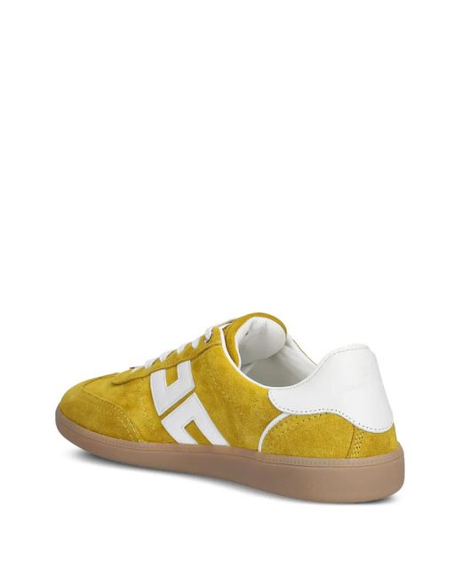 Elisabetta Franchi Yellow Suede Leather Sneakers