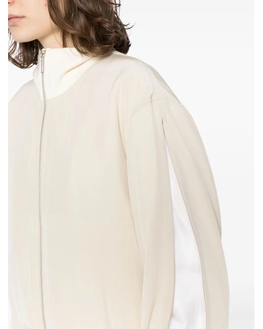 Helmut Lang Natural Neutral Silk Bomber Jacket