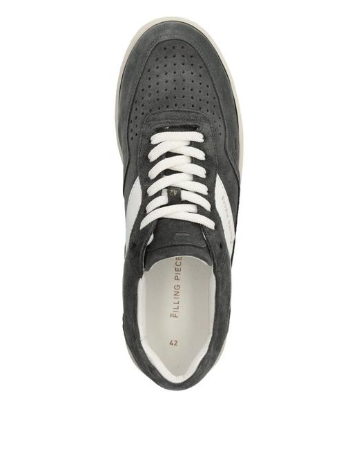 Filling Pieces Gray Panelled Suede Sneakers for men