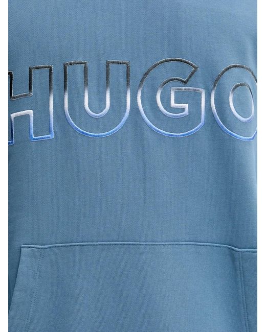 HUGO Blue Logo-detail Hoodie for men