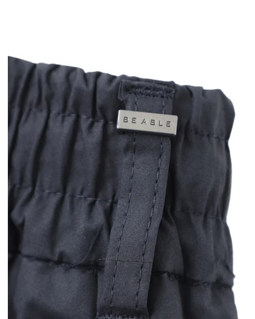 BE ABLE Blue Elasticated-Waist Pleated Trousers for men