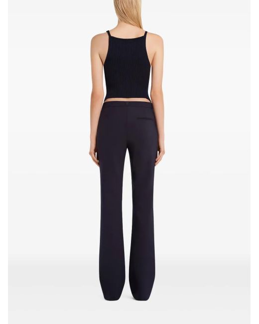 Courreges Blue Top Pointy Buckle Rib Knit
