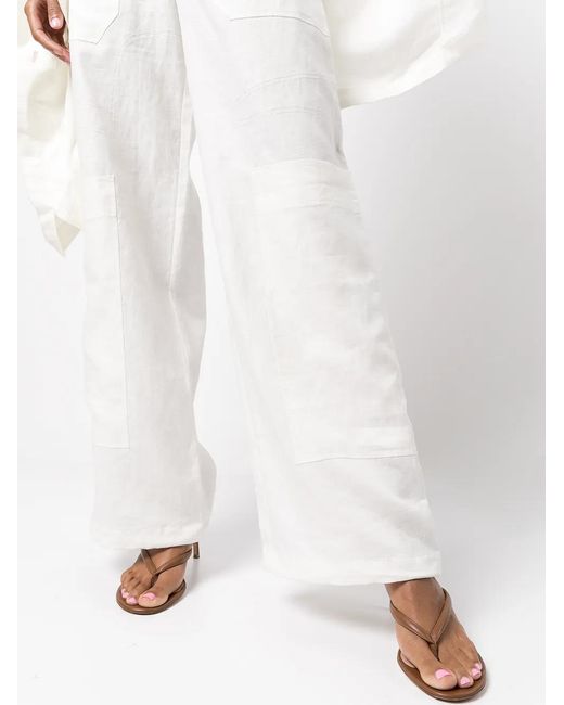 Cult Gaia White Wynn Wide-Leg Trousers