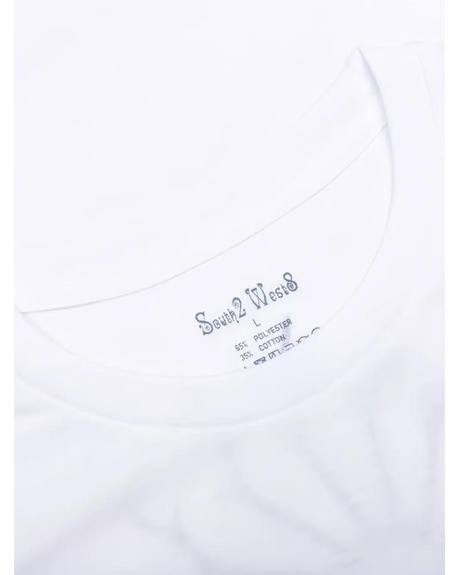 South2 West8 White Pocket T-Shirt for men