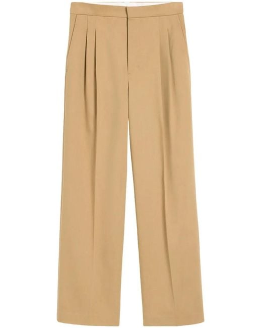 AMI Natural Cotton Wide-Leg Trousers for men
