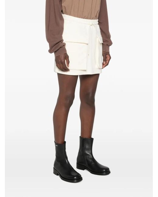 MSGM White Drawstring Mini Skirt